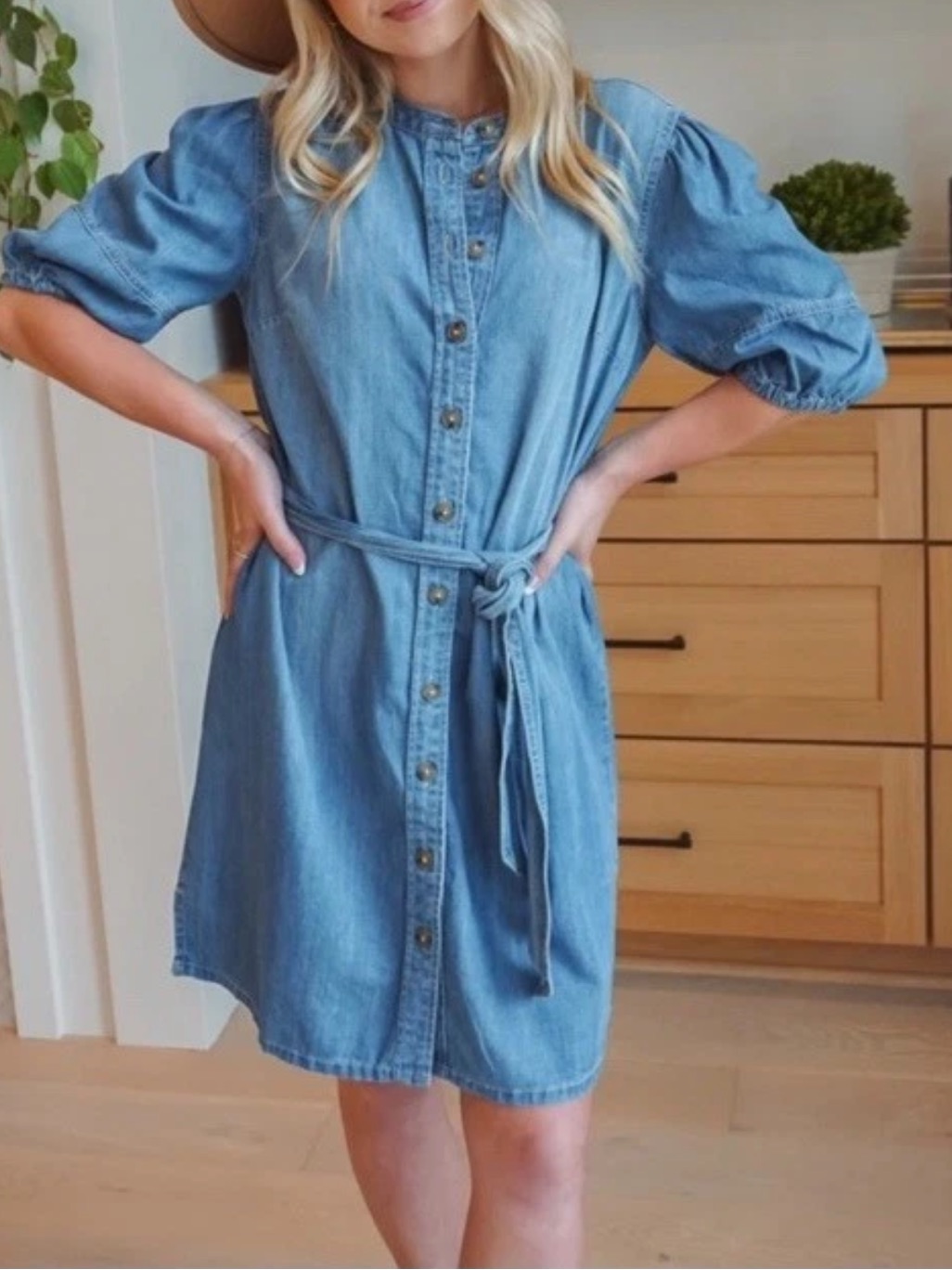 Sanctuary Dress Size M New Hit The Scene Shirt Dress Chambray Denim Blue Soft